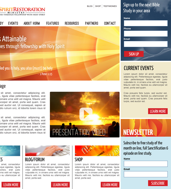 Design interfata grafica pentru un site de prezentare al unui seminar teologic din Canberra, Australia